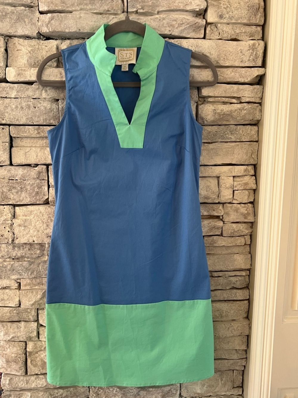 Sail to Sable Coastal Blue Shift Dress with Mint Trim Coastal Chic